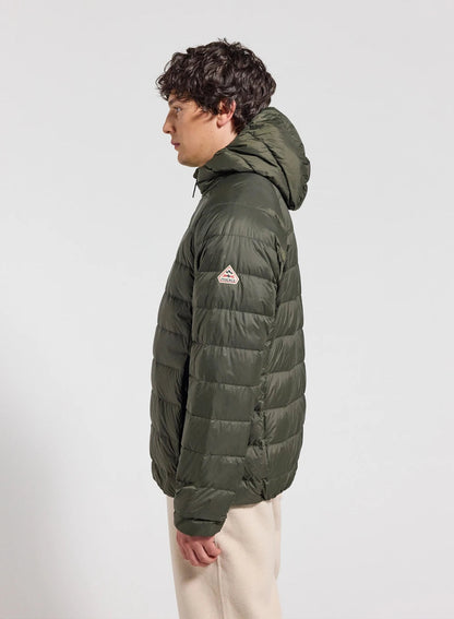Pyrenex Guzet ultra-lightweight hooded down jacket khaki green
