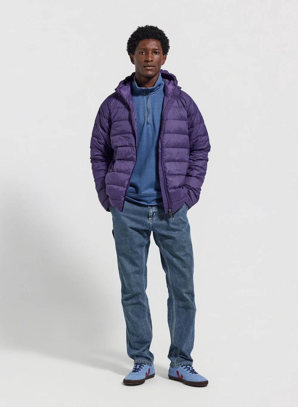 Pyrenex Guzet ultra-light hooded purple down jacket
