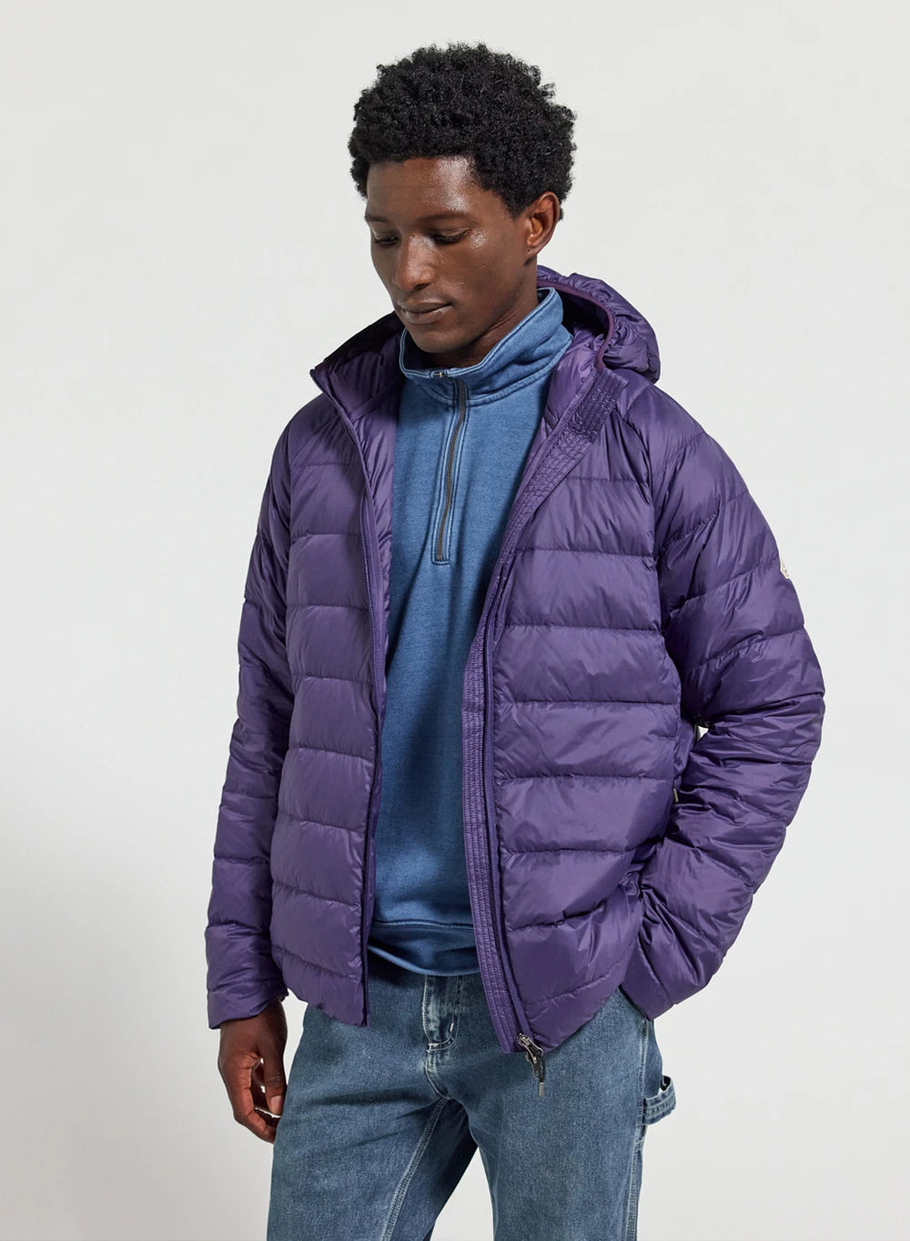 Pyrenex Guzet ultra-light hooded purple down jacket