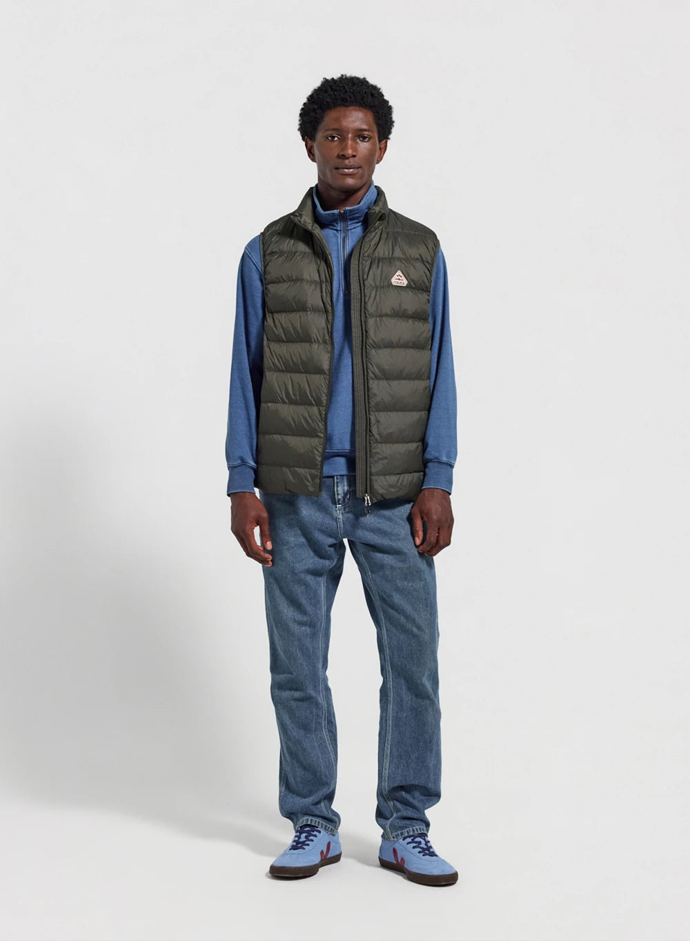 Pyrenex Guzet dark khaki ultra-lightweight sleeveless down jacket