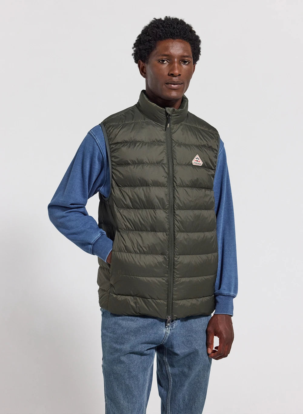 Pyrenex Guzet dark khaki ultra-lightweight sleeveless down jacket
