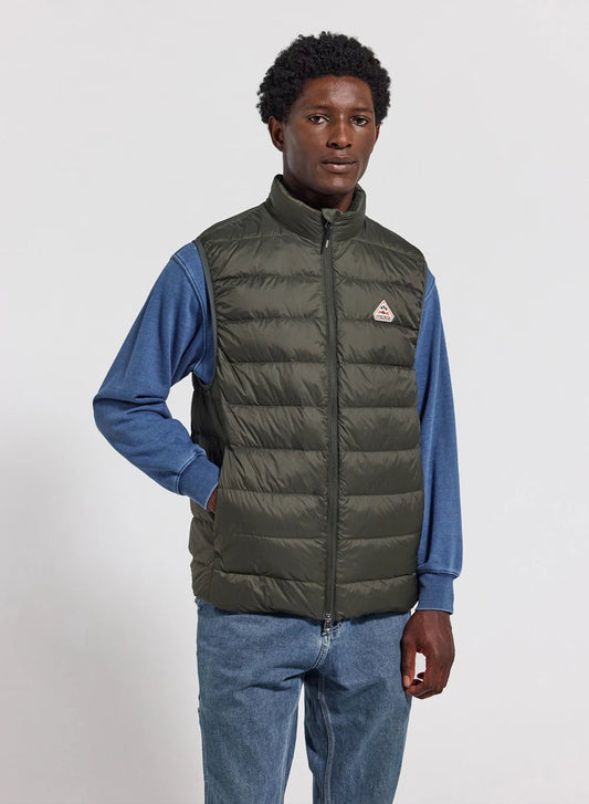 Pyrenex Guzet dark khaki ultra-lightweight sleeveless down jacket