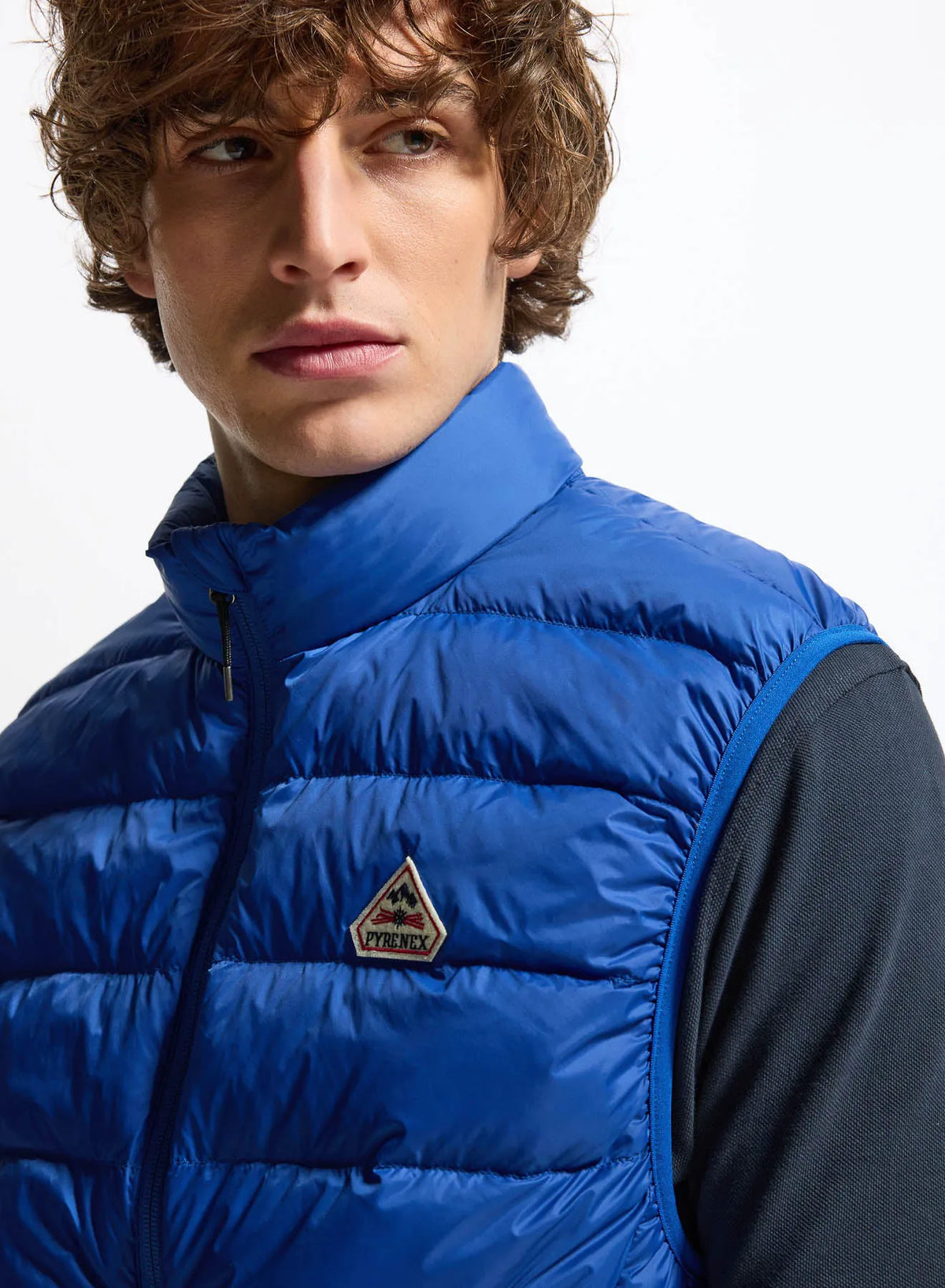 Lightweight sleeveless down gilet Pyrenex Guzet electric blue