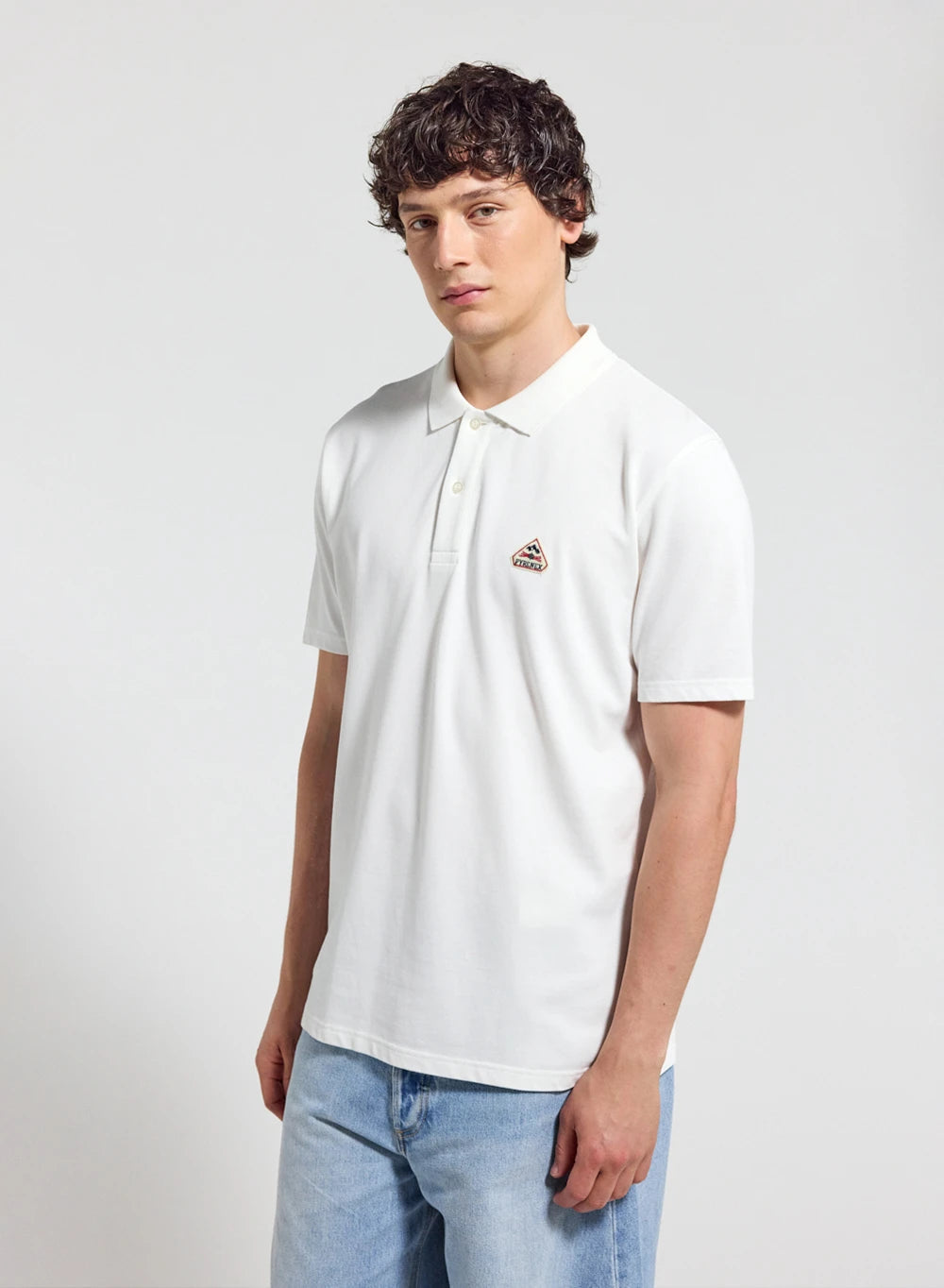 Men's organic cotton polo shirt Pyrenex Cobalt white
