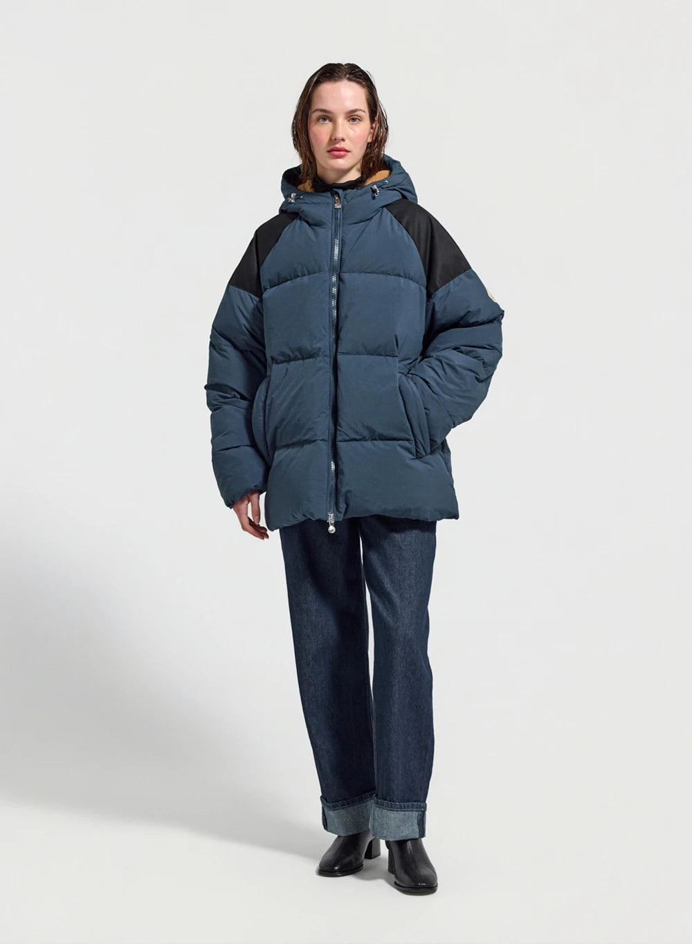 Pyrenex Retro Sten petrol blue unisex natural down jacket
