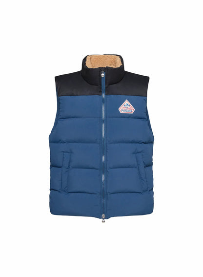Pyrenex Retro John petrol blue sleeveless down jacket
