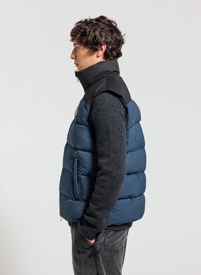Pyrenex Retro John petrol blue sleeveless down jacket
