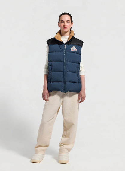 Pyrenex Retro John petrol blue sleeveless down jacket