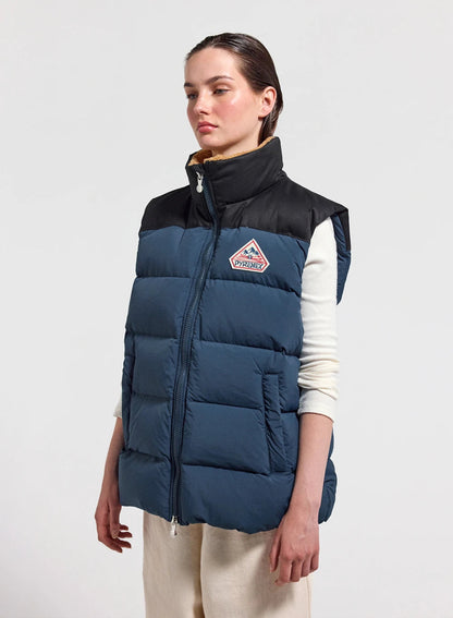 Pyrenex Retro John petrol blue sleeveless down jacket