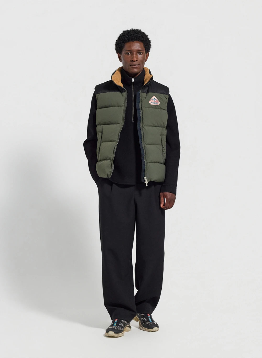 Pyrenex Retro John sleeveless down jacket dark khaki