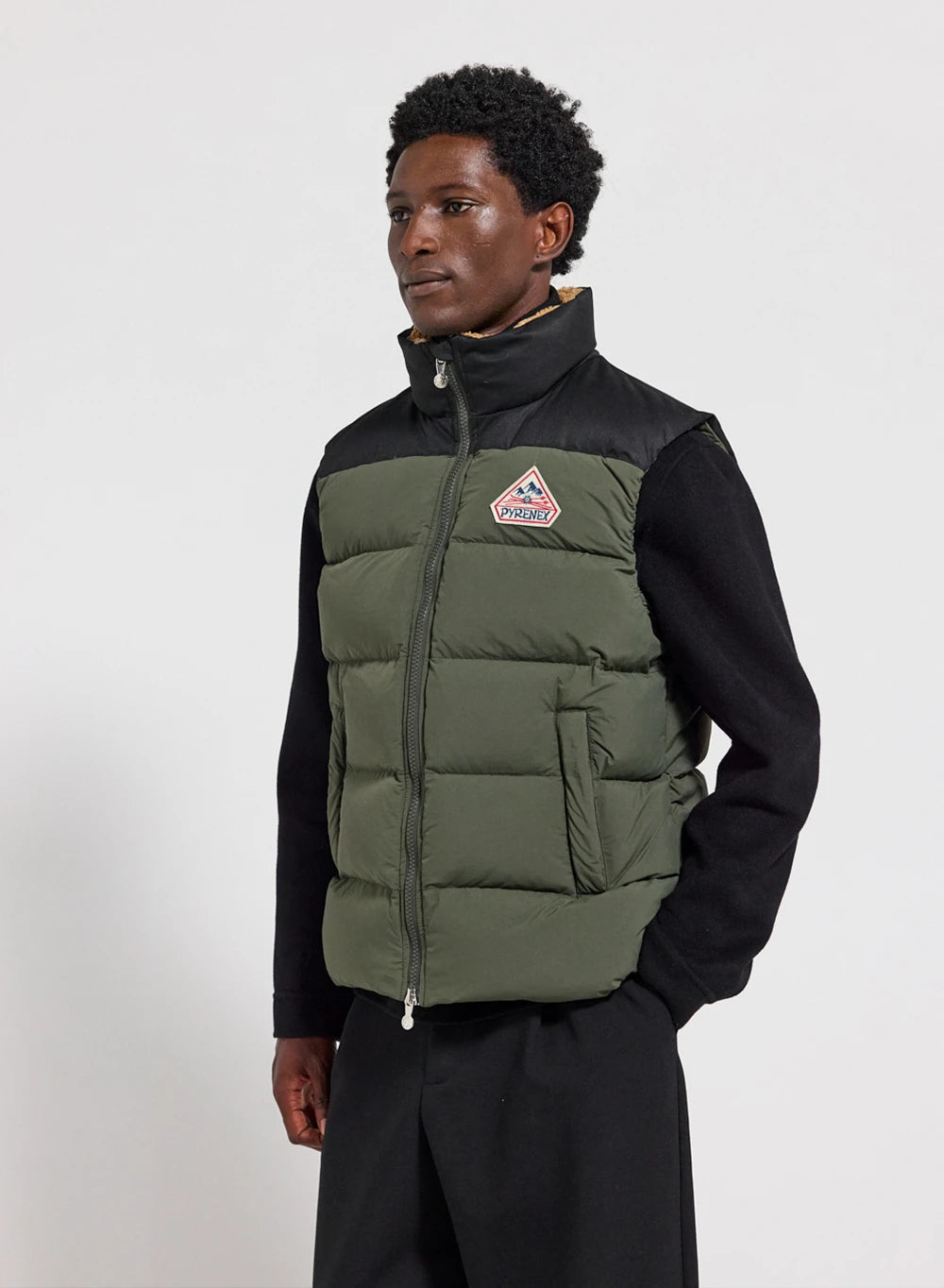 Pyrenex Retro John sleeveless down jacket dark khaki
