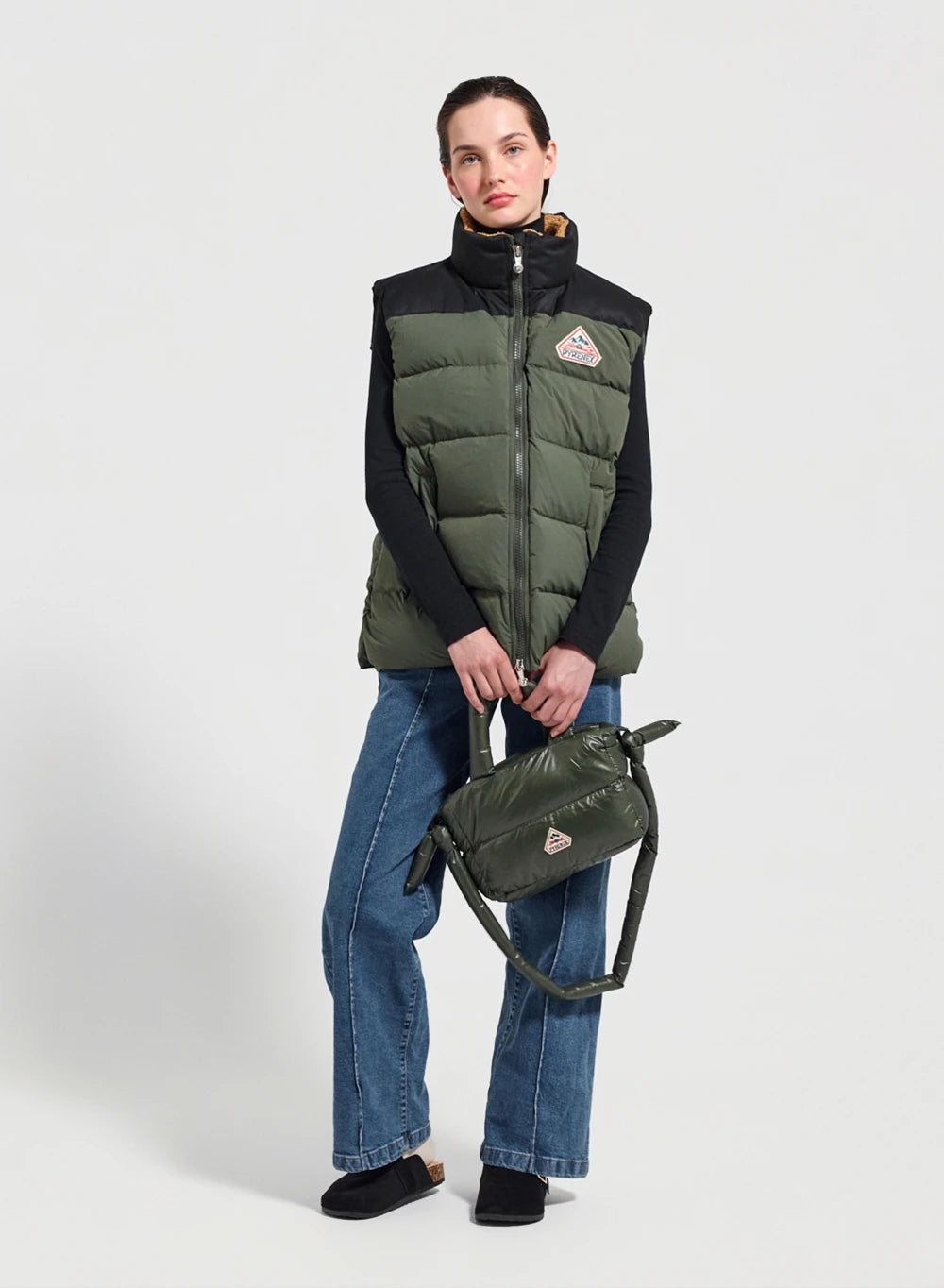 Pyrenex Retro John sleeveless down jacket dark khaki