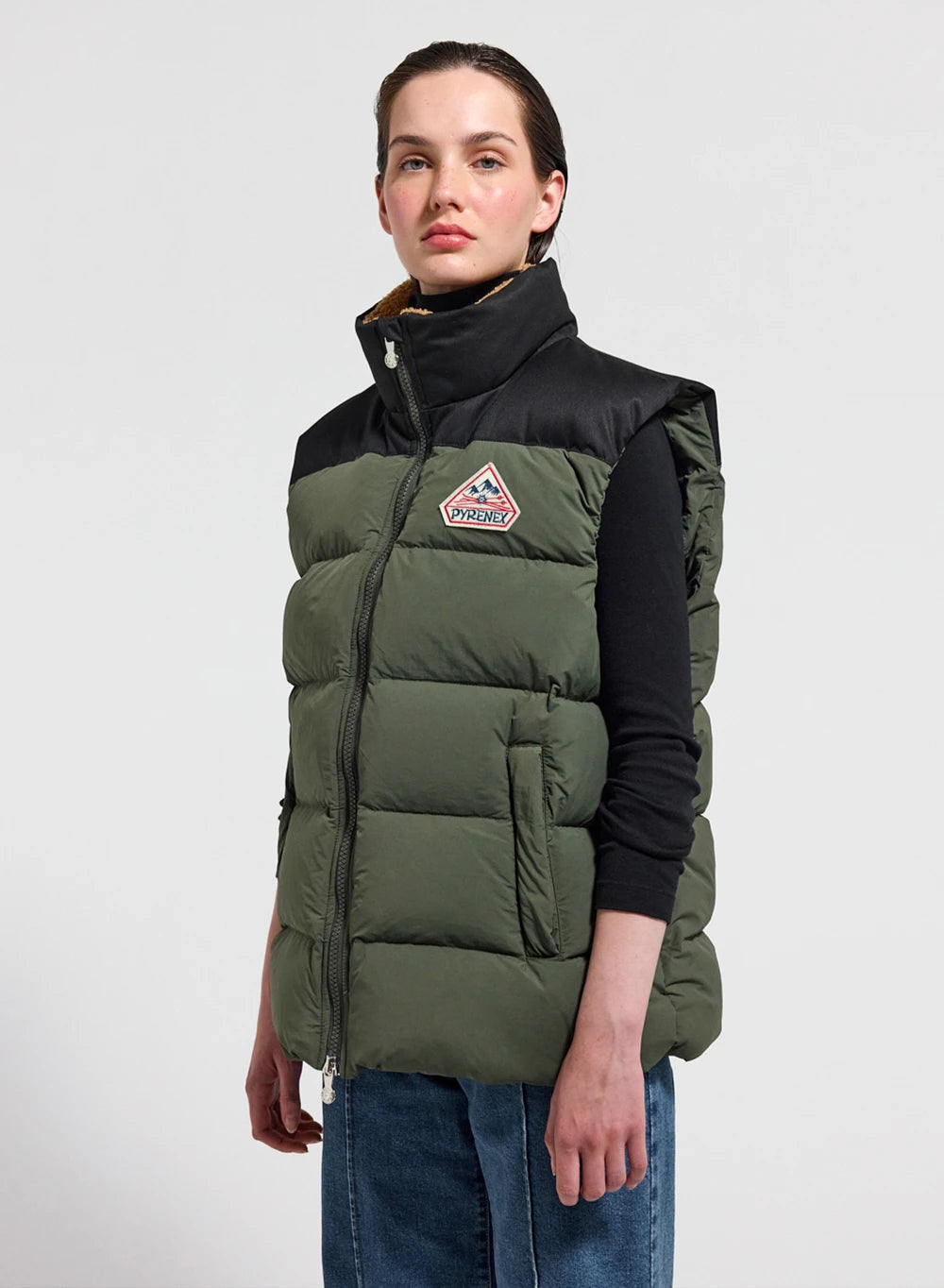Pyrenex Retro John sleeveless down jacket dark khaki
