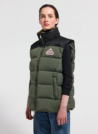 Pyrenex Retro John sleeveless down jacket dark khaki