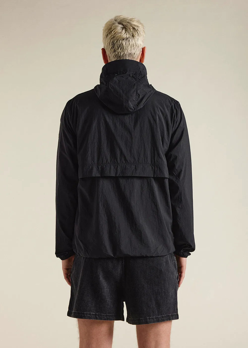 Ridge Black unisex hooded windbreaker