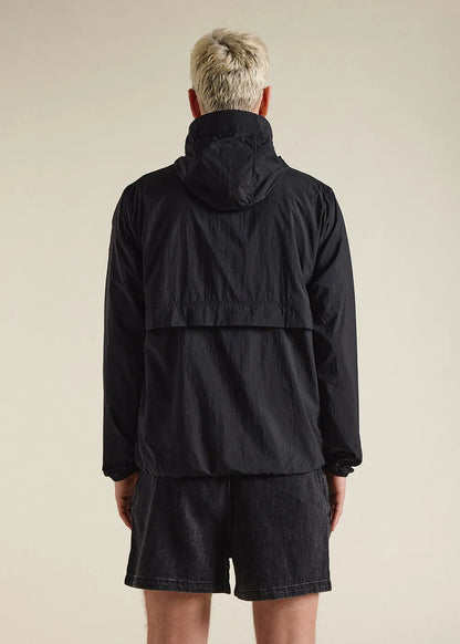 Ridge Black unisex hooded windbreaker