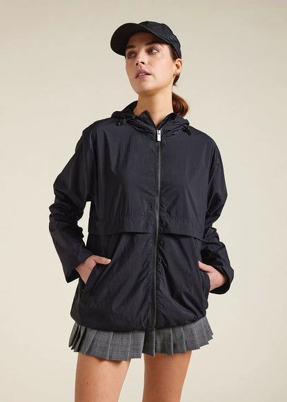 Ridge Black unisex hooded windbreaker