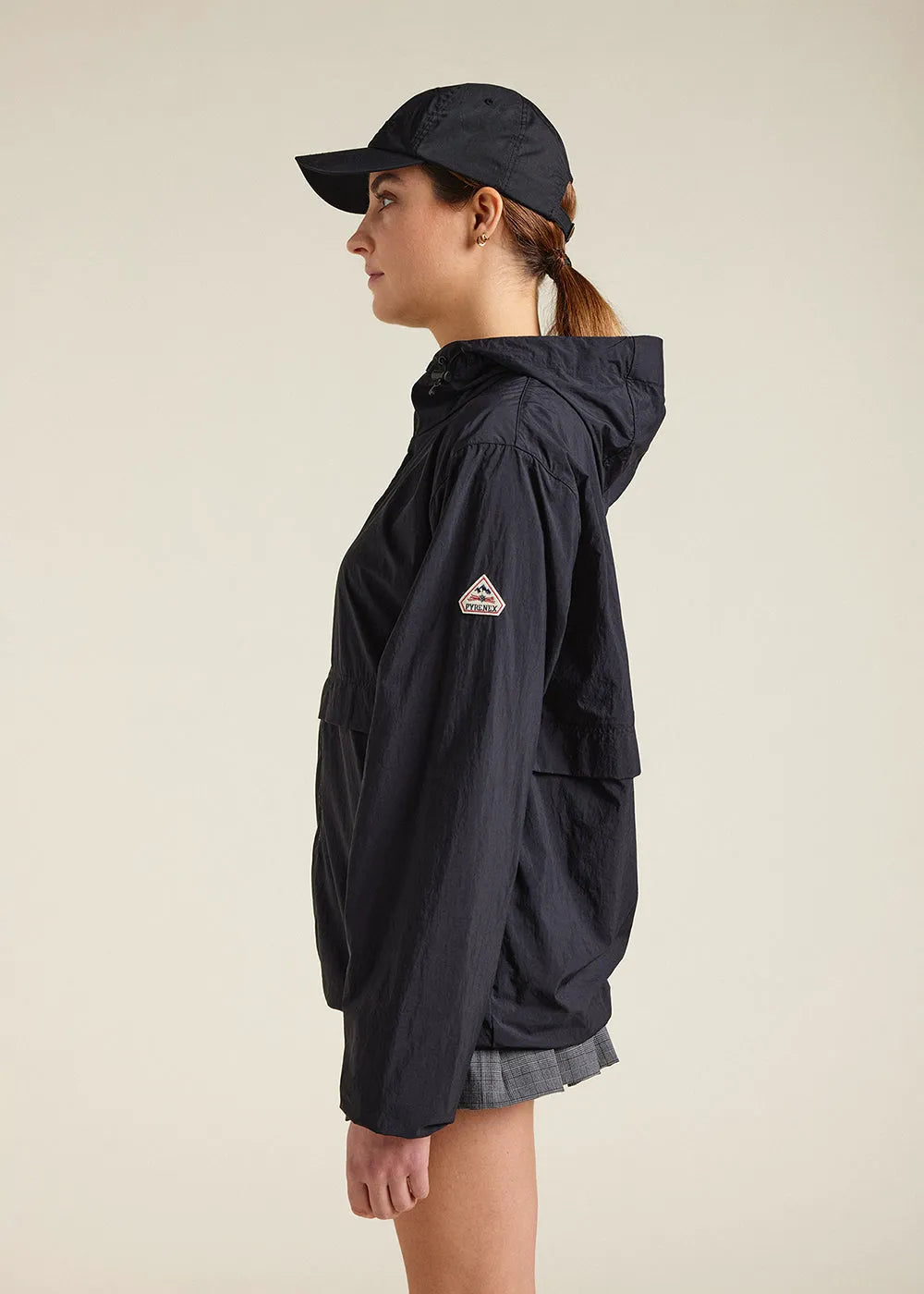 Ridge Black unisex hooded windbreaker