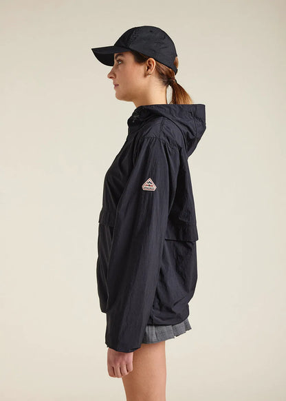 Ridge Black unisex hooded windbreaker