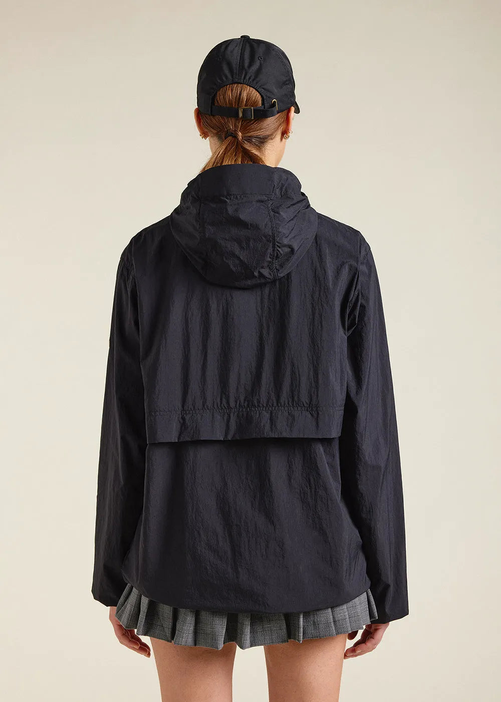 Ridge Black unisex hooded windbreaker