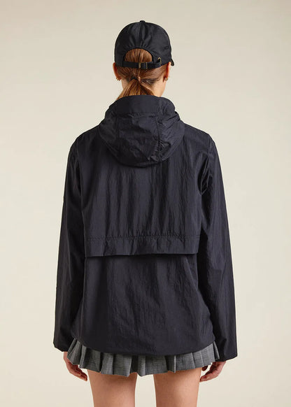 Ridge Black unisex hooded windbreaker