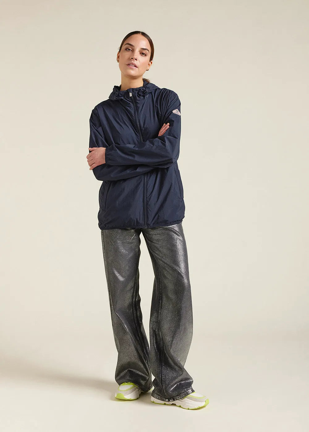 Ridge Deep Ink unisex hooded windbreaker