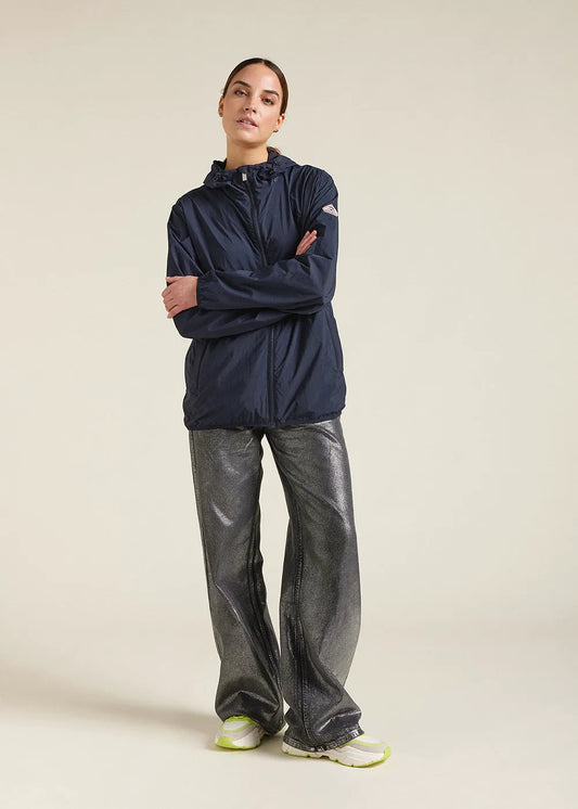 Ridge Deep Ink unisex hooded windbreaker
