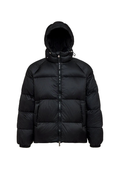 Pyrenex Sten unisex hooded ripstop down jacket in black