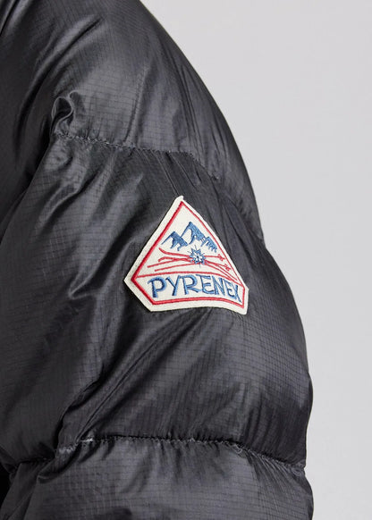 Pyrenex Sten unisex hooded ripstop down jacket in black