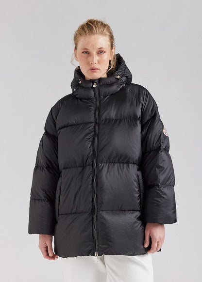 Pyrenex Sten unisex hooded ripstop down jacket in black