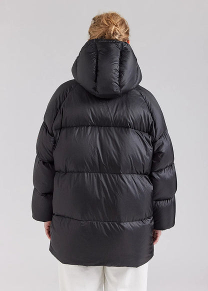 Pyrenex Sten unisex hooded ripstop down jacket in black