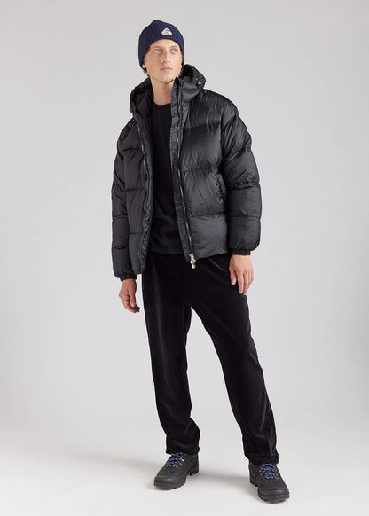 Pyrenex Sten unisex hooded ripstop down jacket in black