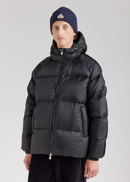 Pyrenex Sten unisex hooded ripstop down jacket in black