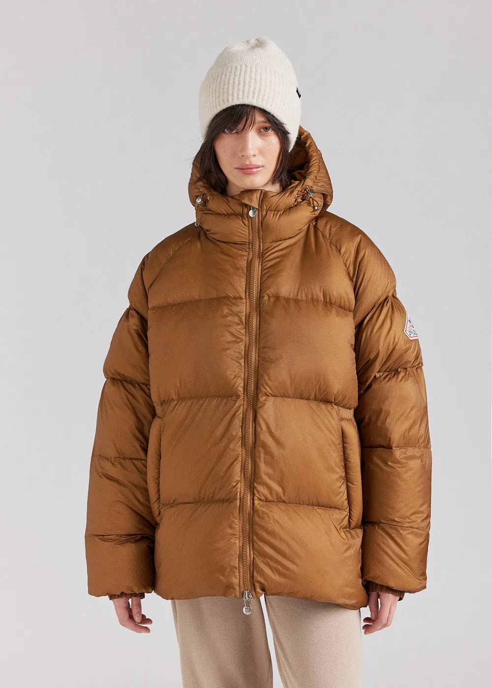 Unisex pyrenex Sten ripstop bronze brown down jacket