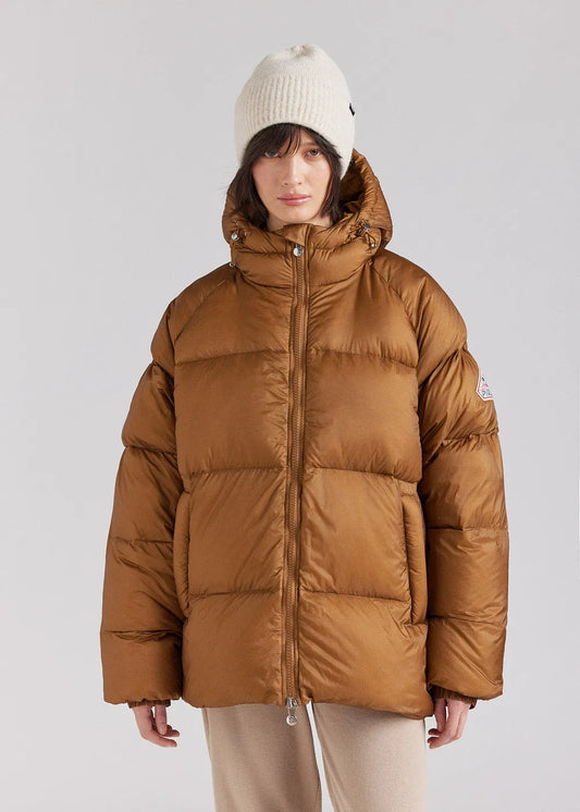 Unisex pyrenex Sten ripstop bronze brown down jacket