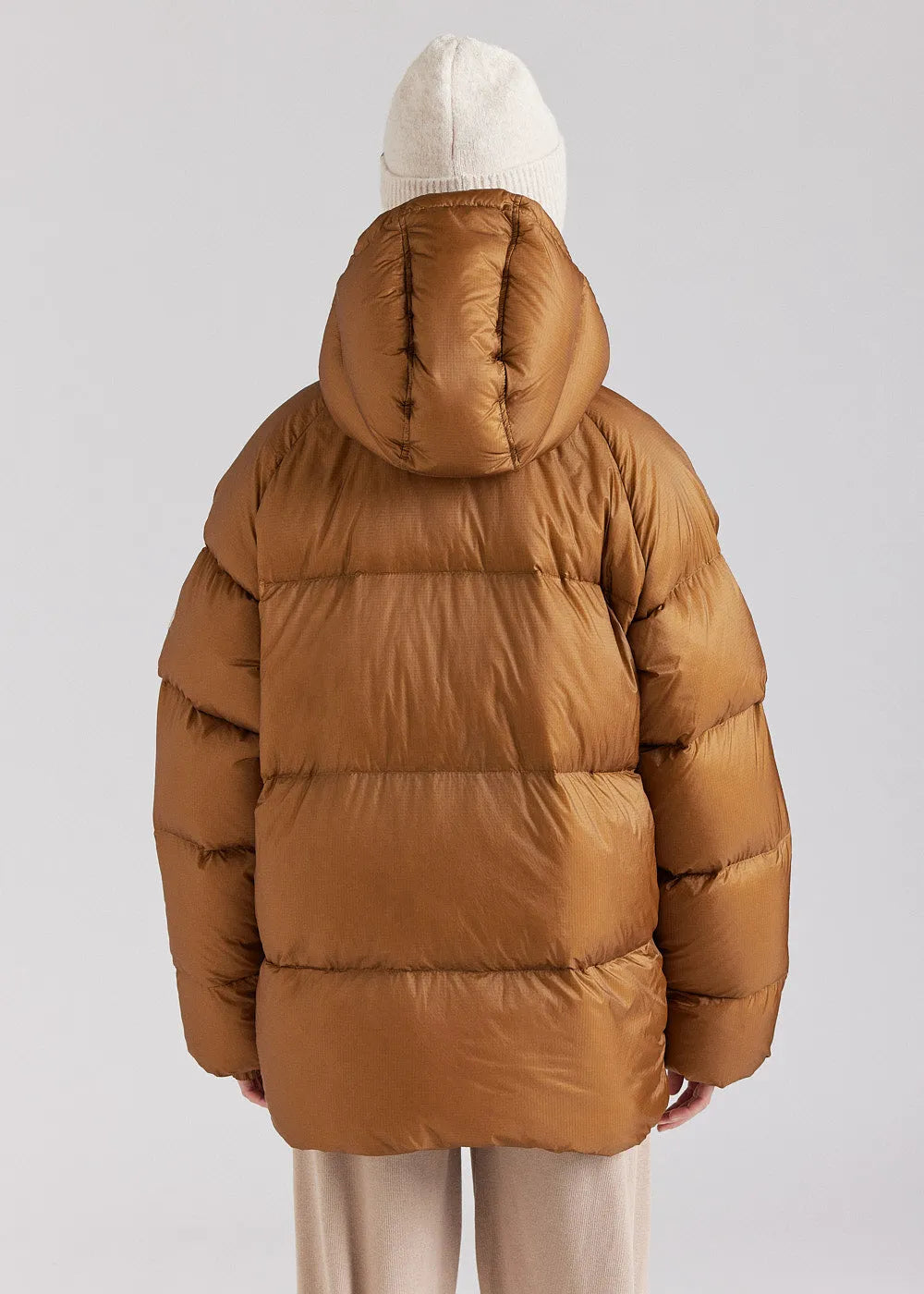 Unisex pyrenex Sten ripstop bronze brown down jacket
