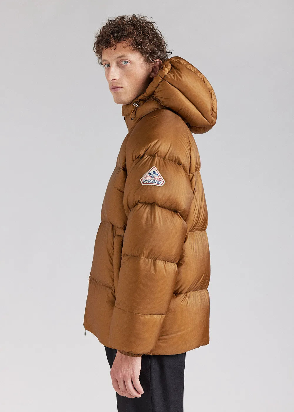 Unisex pyrenex Sten ripstop bronze brown down jacket