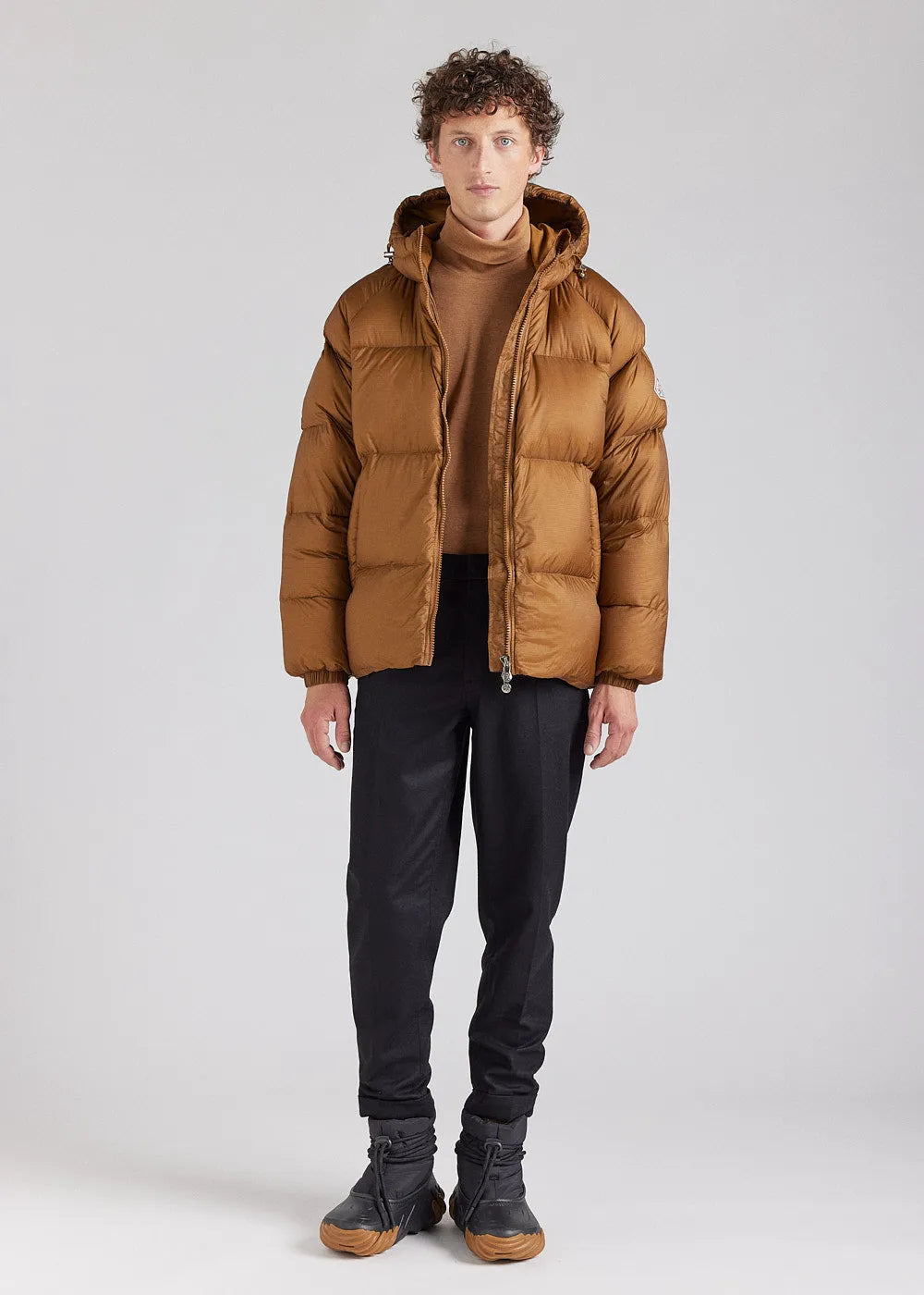 Unisex pyrenex Sten ripstop bronze brown down jacket