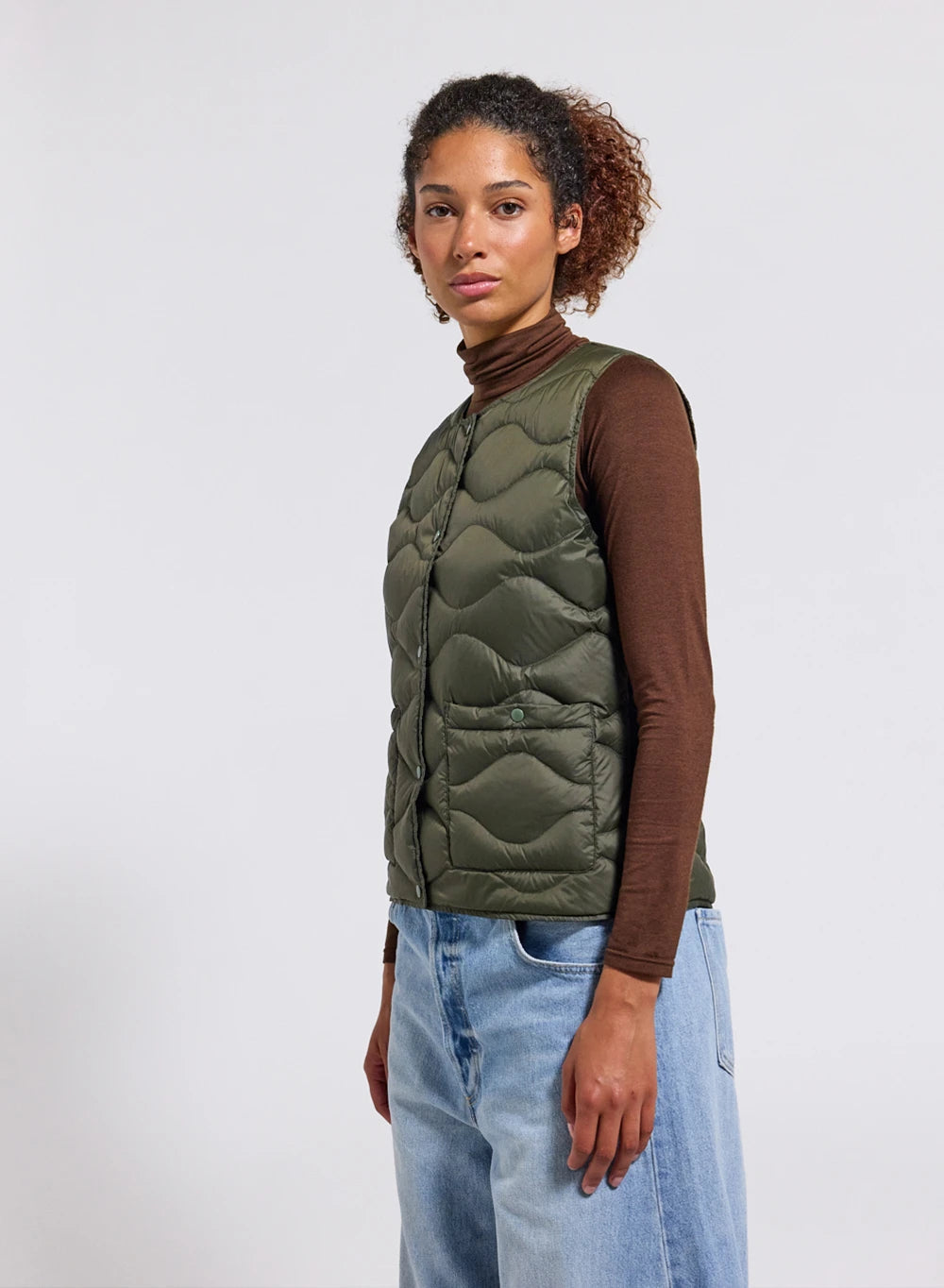 Pyrenex Orite Vest ultra-light sleeveless women's down jacket kaki