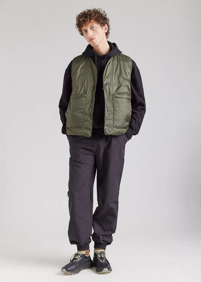Reversible sleeveless gilet for men Pyrenex Ando deep khaki