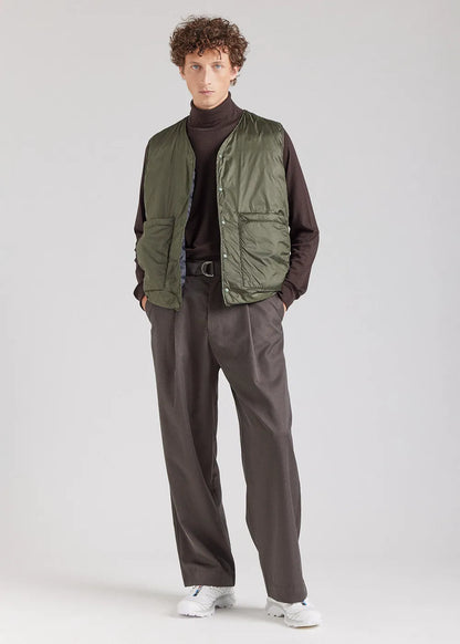 Reversible sleeveless gilet for men Pyrenex Ando deep khaki