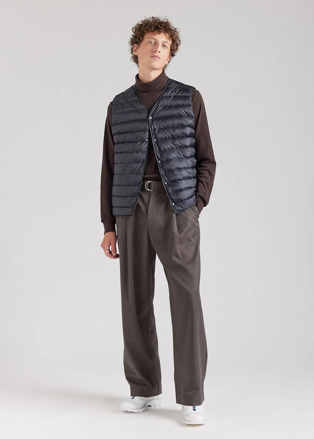 Reversible sleeveless gilet for men Pyrenex Ando deep khaki