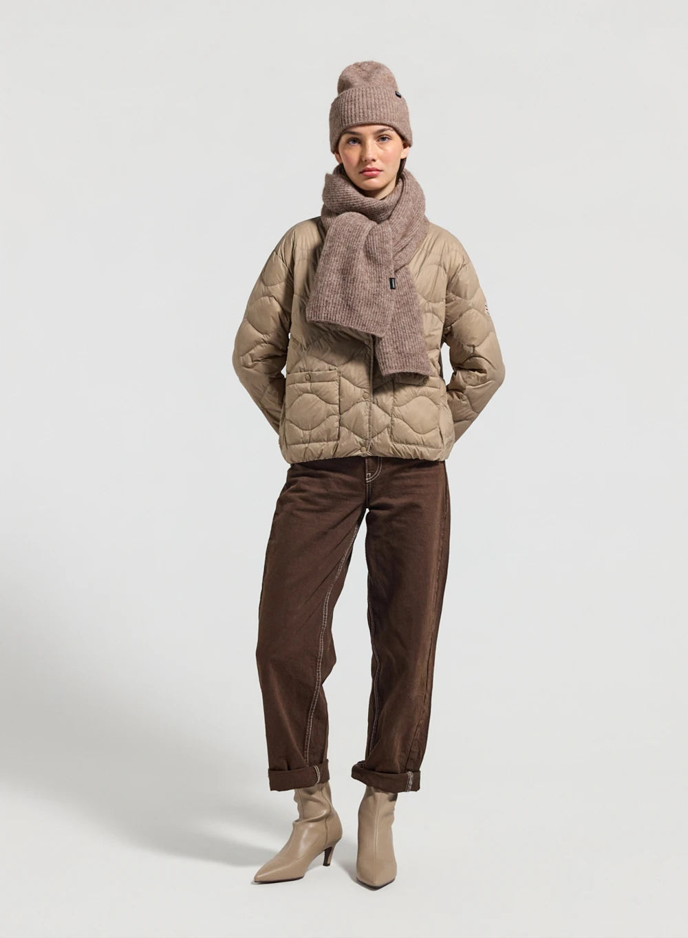 Pyrenex Orite beige ultra-lightweight women's down jacket