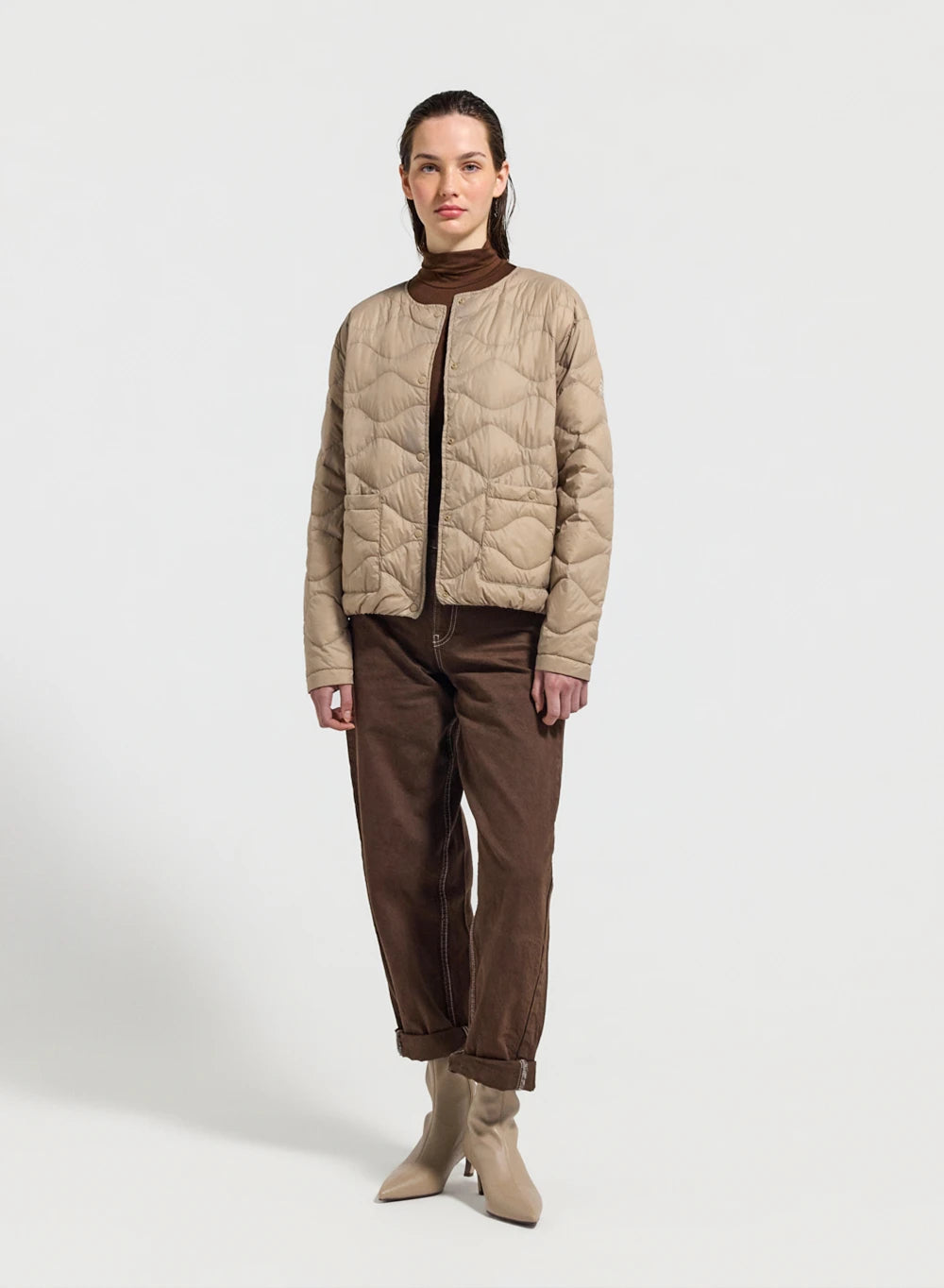 Pyrenex Orite beige ultra-lightweight women's down jacket