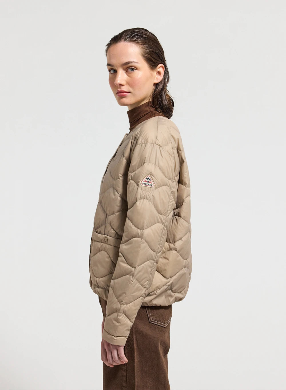 Pyrenex Orite beige ultra-lightweight women's down jacket