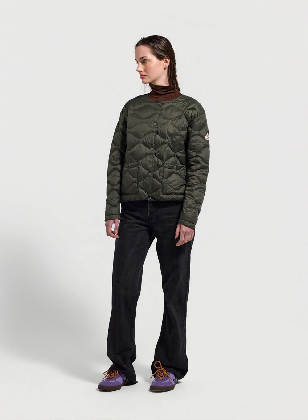 Pyrenex Orite khaki ultra-lightweight women's down jacket