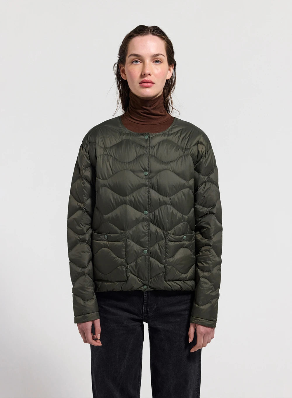 Pyrenex Orite khaki ultra-lightweight women's down jacket