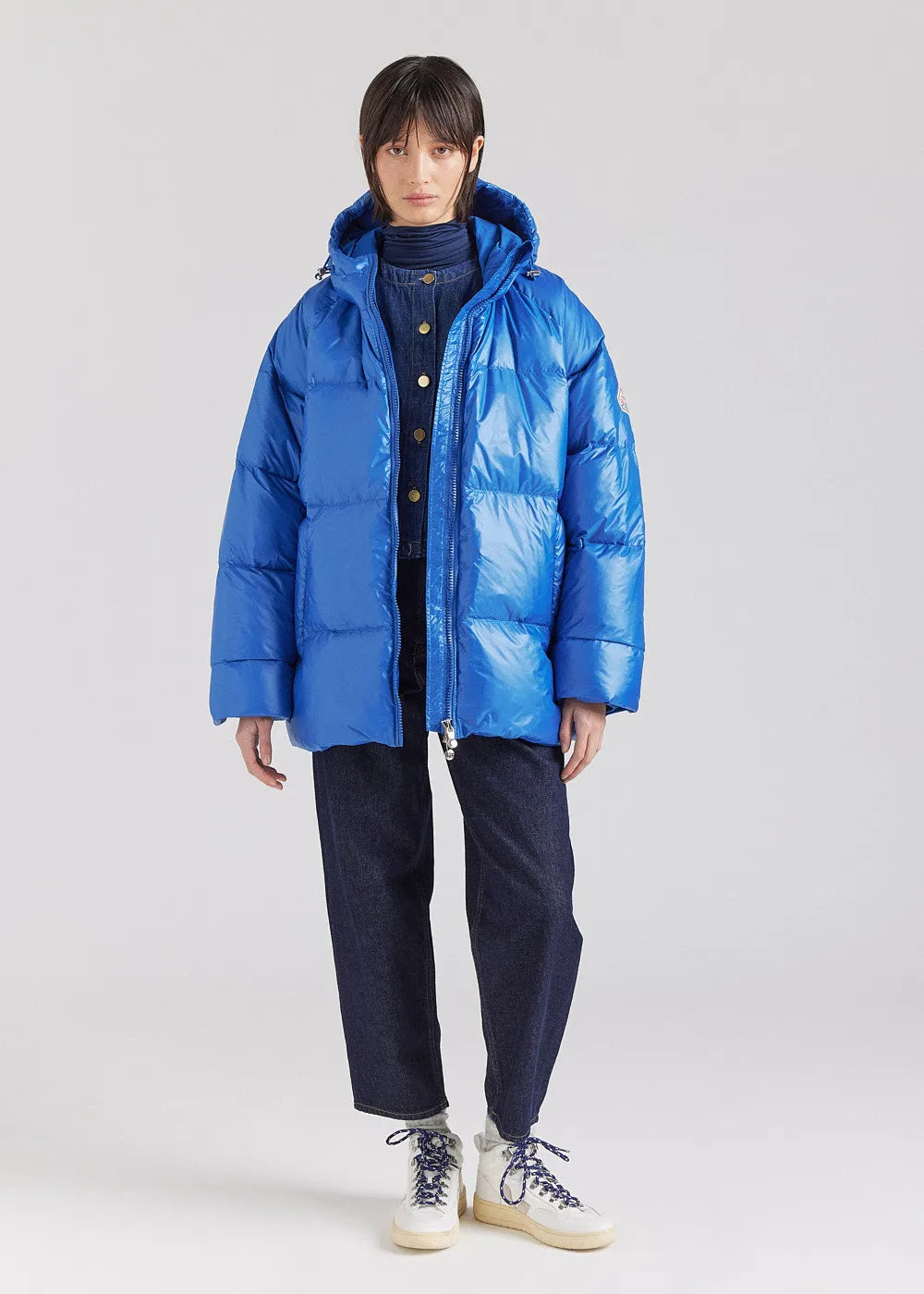 Unisex hooded down jacket Pyrenex Sten Adriatic