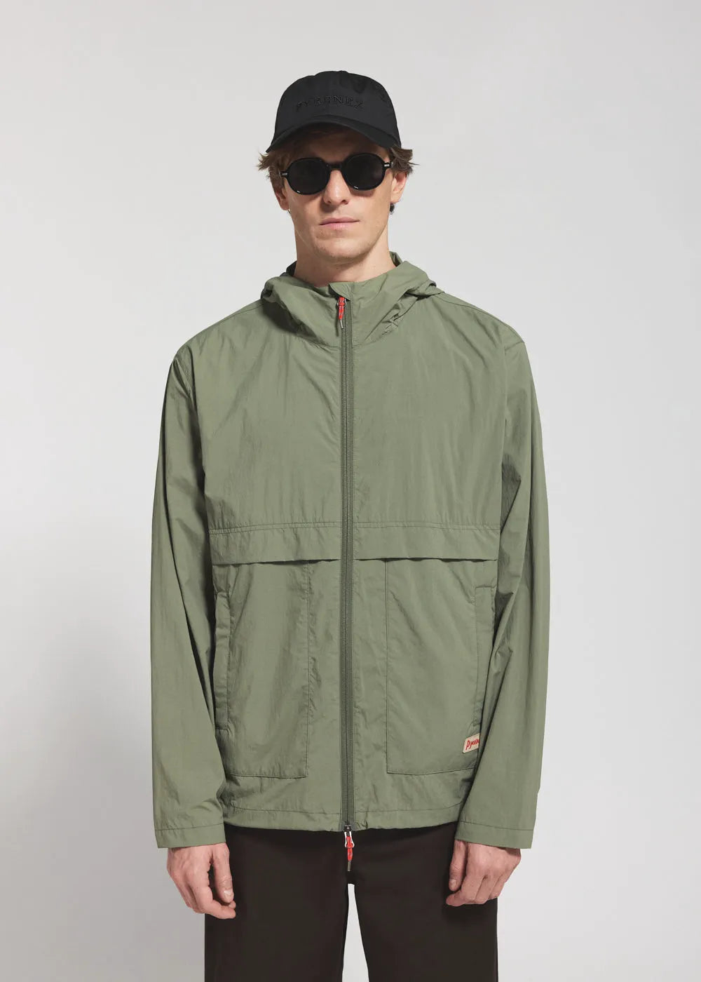 Pyrenex Soulere unisex hooded windbreaker khaki