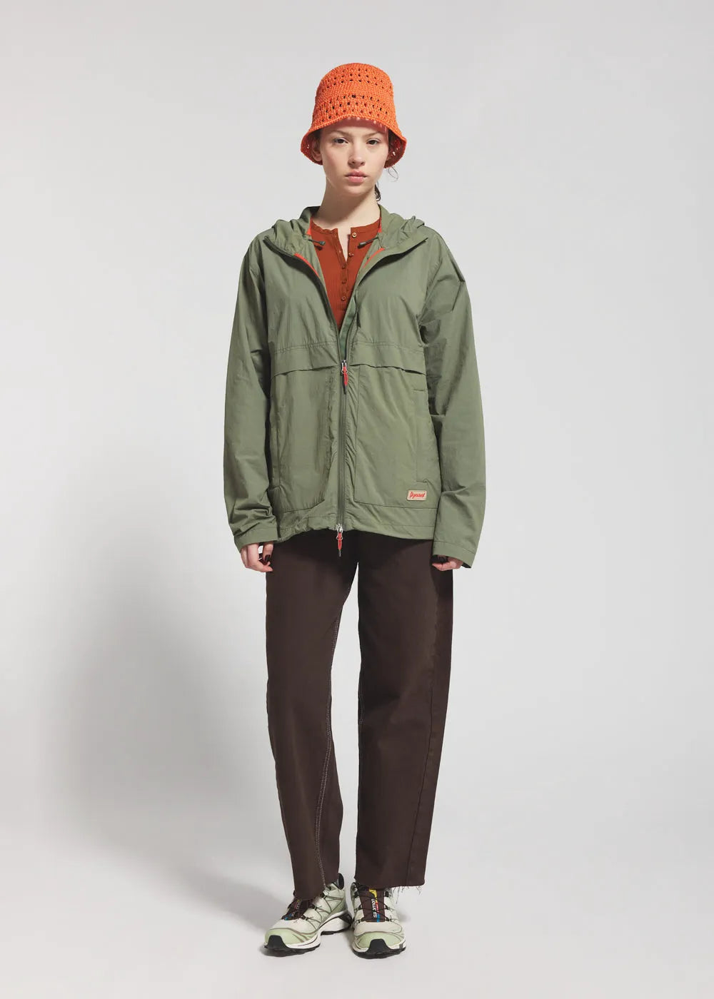 Pyrenex Soulere unisex hooded windbreaker khaki